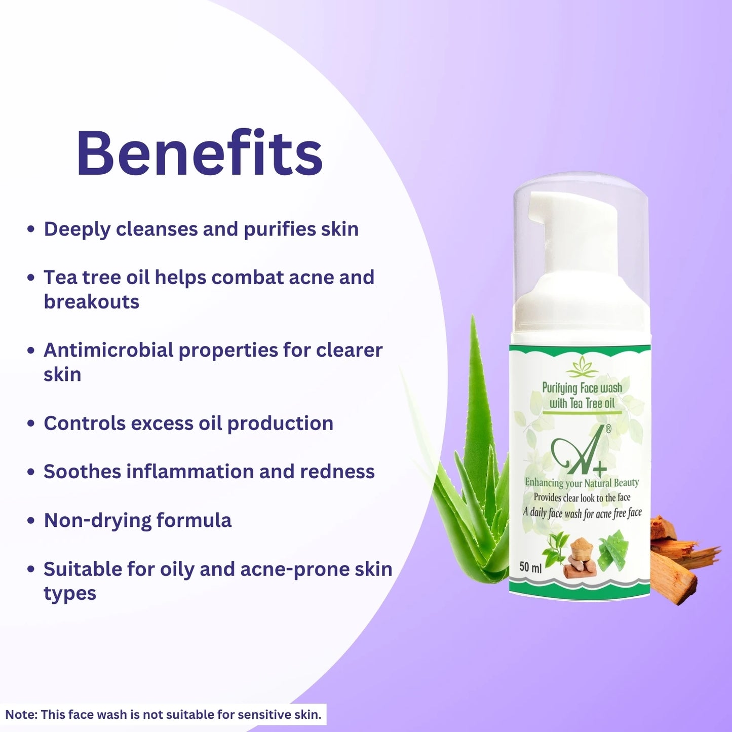 A+ Purifying with Tea-tree Facewash image 3