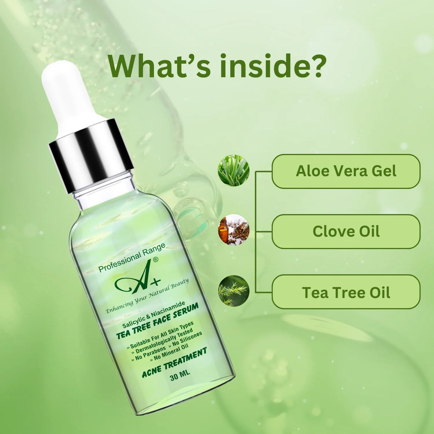 A+ Tea Tree Serum with 0.2% Salicylic Acid for Oily Skin – 30 ml image 2