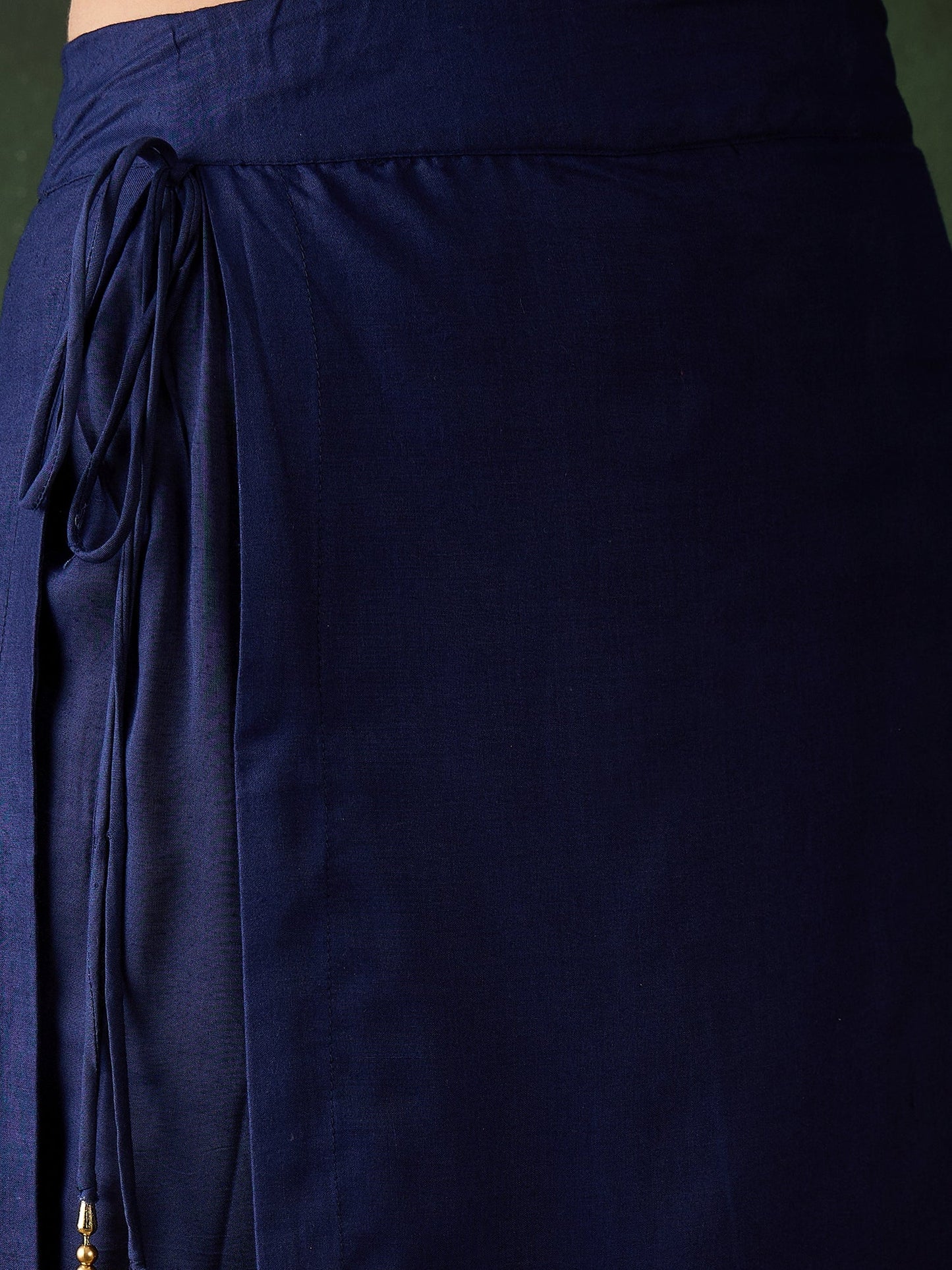 Navy Blue Embroidered Lehenga Choli Set - Elganza