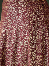 Burgundy Foil Printed Lehenga Choli With Dupatta - Elganza