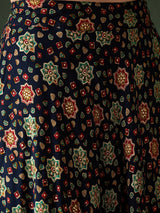 Navy Blue Gold Printed Lehenga Choli With Dupatta - Elganza