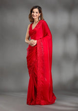 Designer Bollywood Satin Silk Saree with Diamond & Embroidery Work