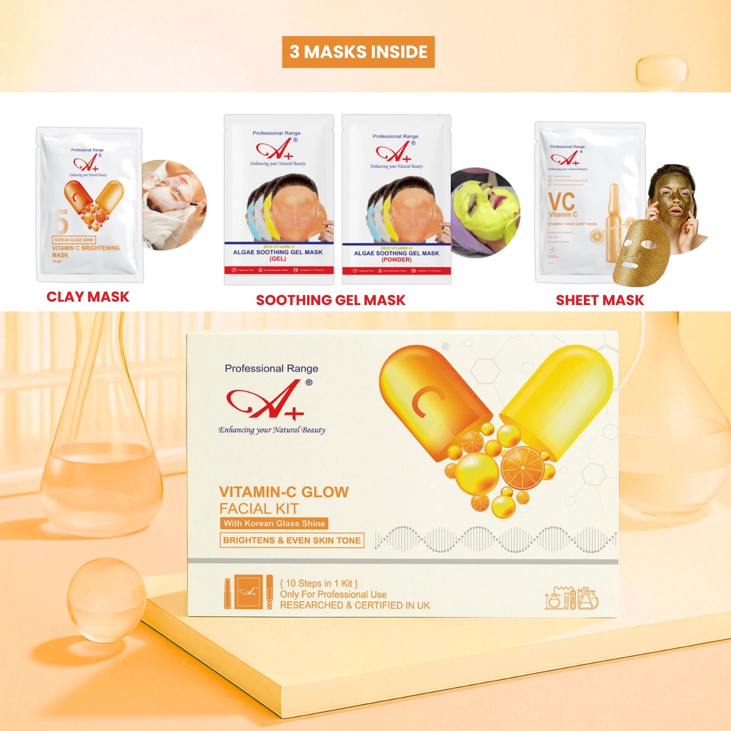 A+ Vitamin C Korean Facial Monodose Kit,10-Steps, 198gm image 3