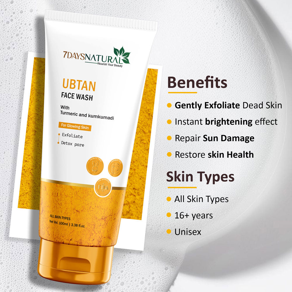7Days Natural ubtan Face wash for fight Acne pimples brightness skin tone Face Wash (100 ml) image 3