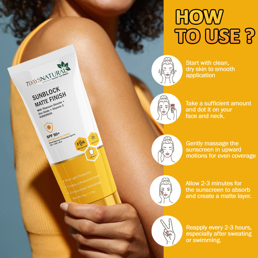 Sunblock Matte Finish SPF 50+ Sunscreen - 50 GM image 5