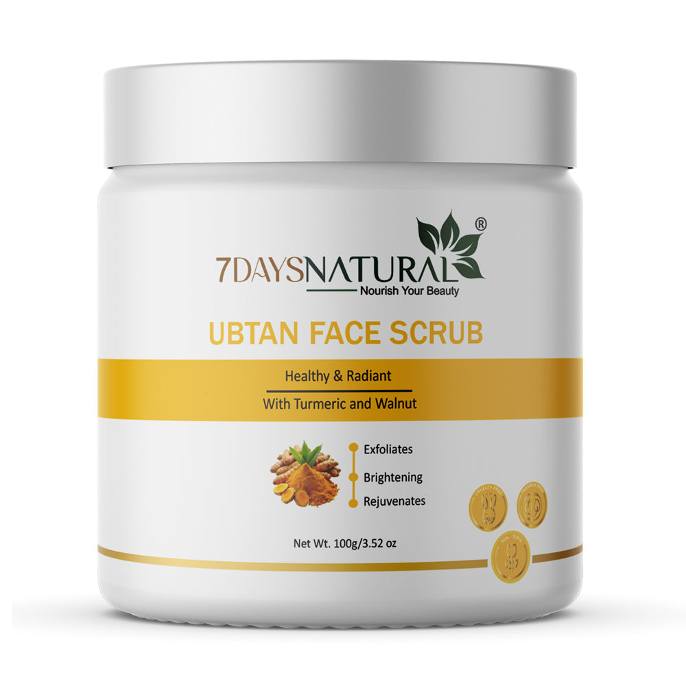 7Days Natural Ubtan Face Scrub For Face with Turmeric – 100g Scrub image 1