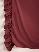 Burgundy Foil Printed Lehenga Choli With Dupatta - Elganza