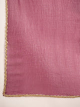Purple Gold Print Kurta Pant With Dupatta - Elganza