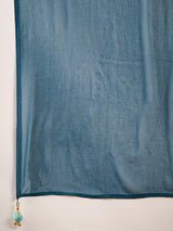 Blue Gold Printed Kurta Palazzo With Dupatta - Elganza