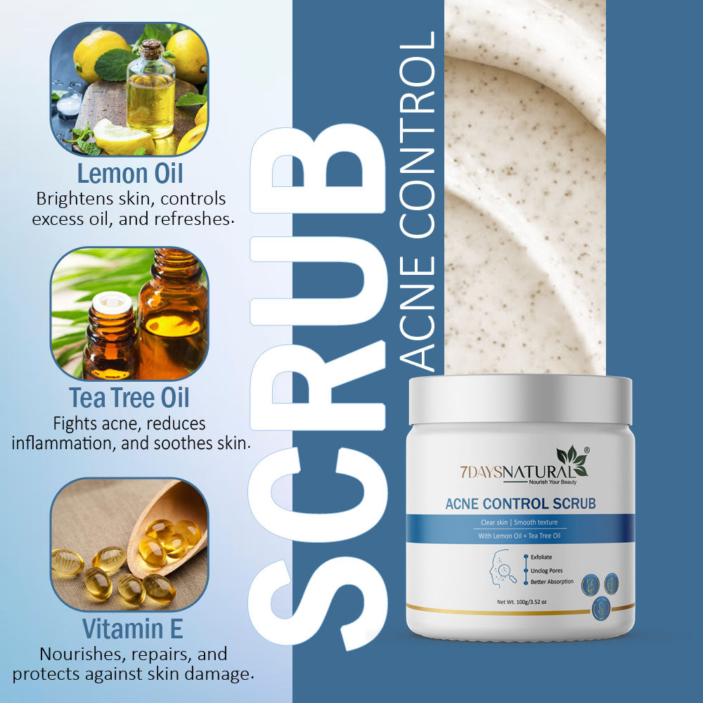 7Days Natural Acne Control Scrub With Lemon Oil & Tea Tree Oil-100 image 7