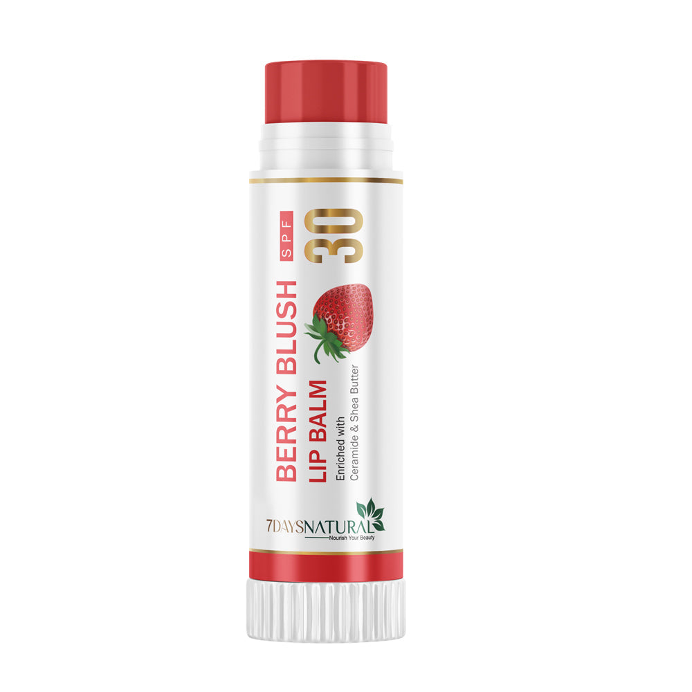 7 DAYS NATURAL Berry Blush With 15 SPF Lip Balm For Lips - 10GM image 2