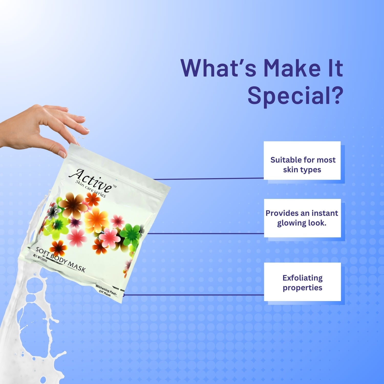Active Whitening Peel Off Mask 500gm image 3