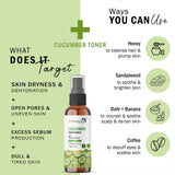 7Days Natural Cucumber Face Toner with Rose Water and Menthol, pH Balancing, Instant Hydration,100g image 4