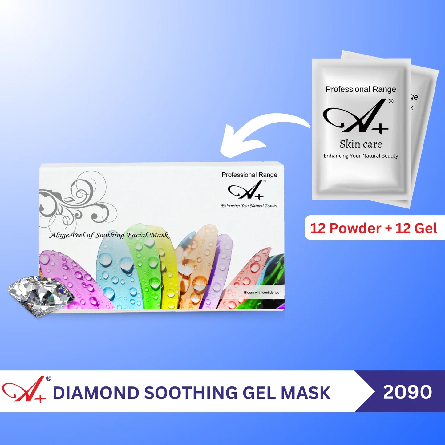 A+ 2090 Diamond Soothing Gel Mask (12 Powder + 12 Gel) image 1