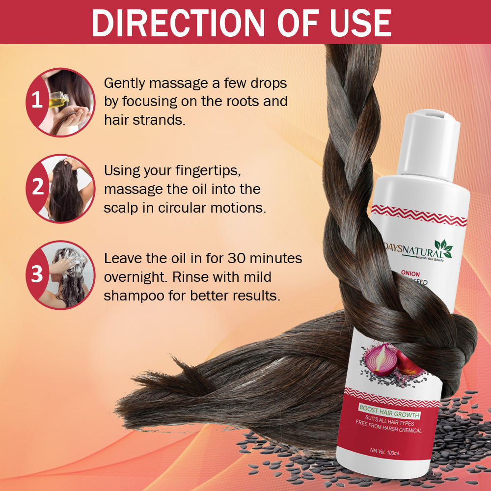 Red Onion Hair Oil Controls Hair Fall (100 ml) image 3