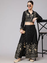 Black Embroidered Lehenga Choli Set - Elganza