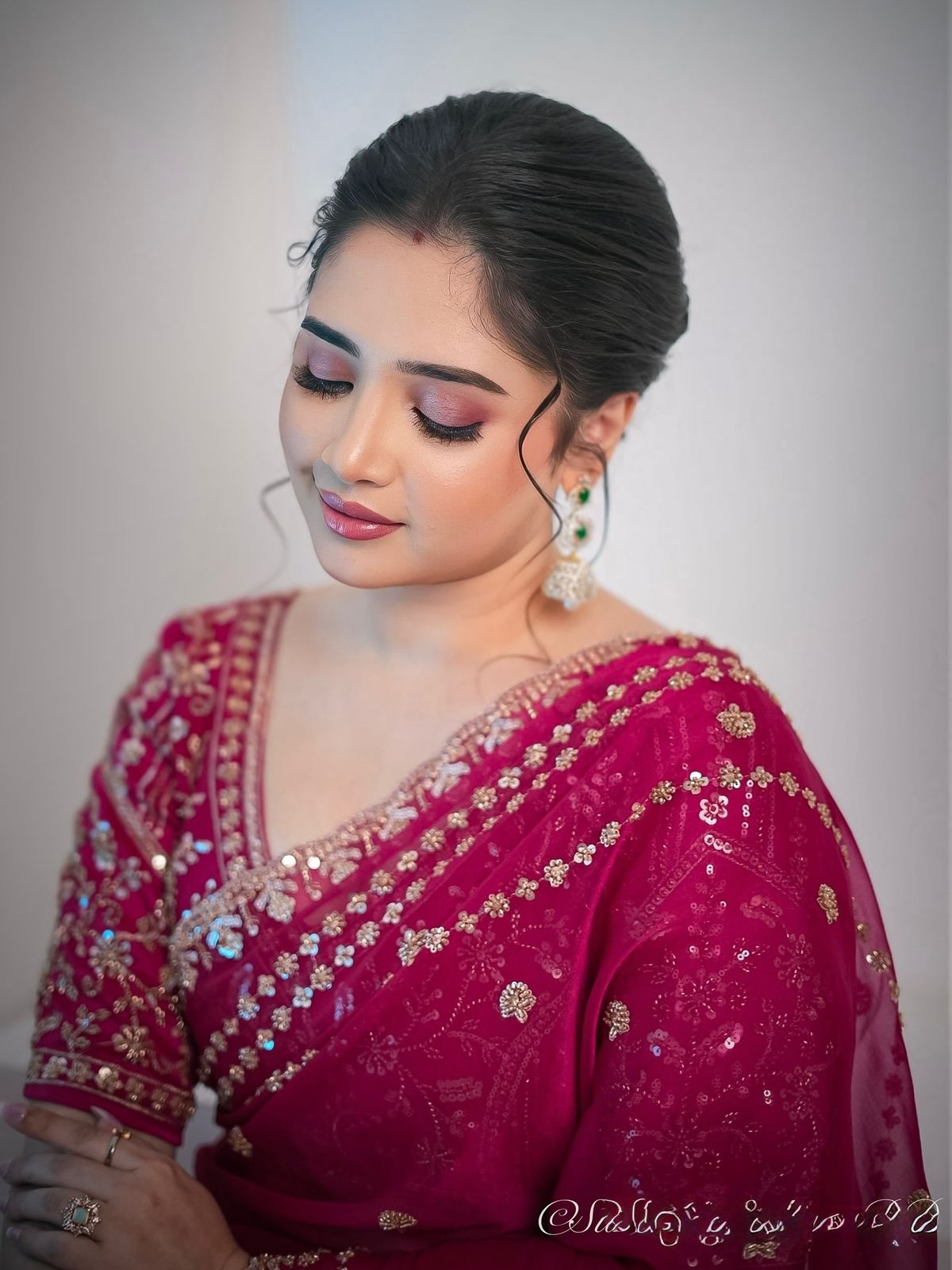 Designer Fandy Satin Silk Saree with 3mm Sequin Embroidery and Cutwork Border