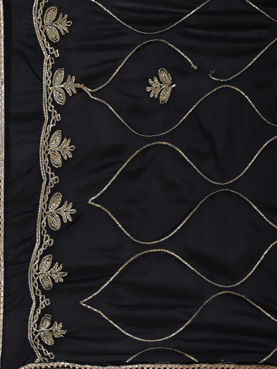 Black Jacquard Lehenga Choli With Dupatta - Elganza