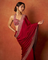 Beautiful Designer Bollywood Saree in Satin Silk