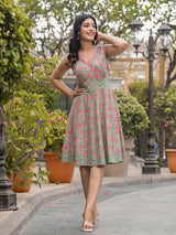 Mint Green A-Line Summer Dress - Elganza