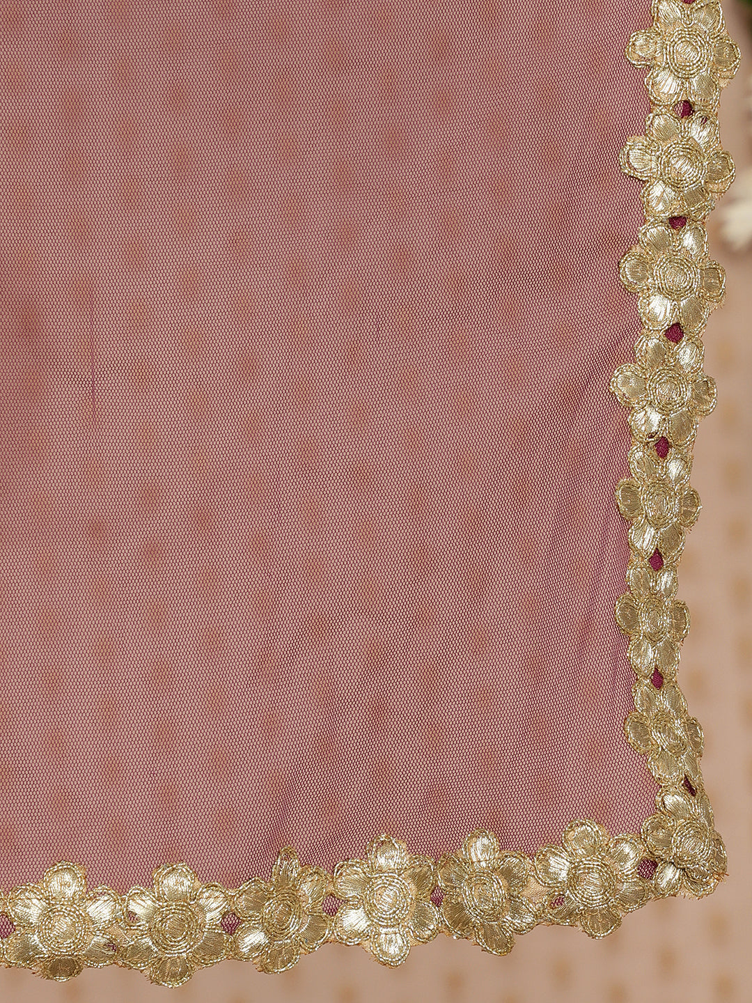 Voilet & Gold banarasi Jacquard Lehenga Choli - Elganza