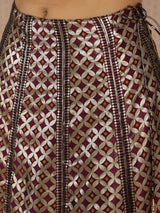 Voilet & Gold banarasi Jacquard Lehenga Choli - Elganza