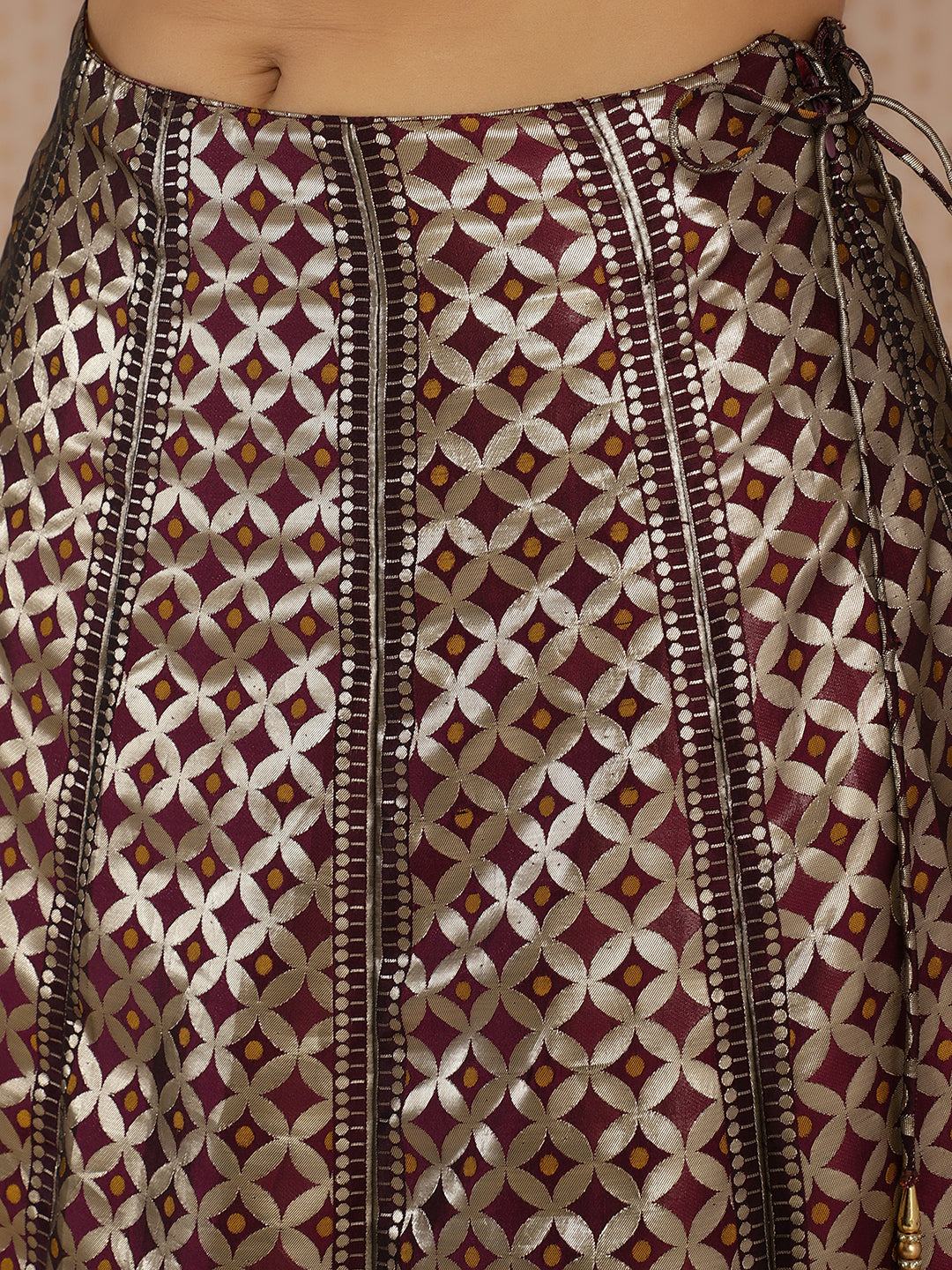 Voilet & Gold banarasi Jacquard Lehenga Choli - Elganza