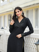 Black & Lime Snake Print Kurta Set - Elganza