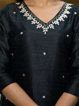Black Gota patti Kurta Set - Elganza