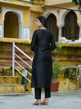 Black Gota patti Kurta Set - Elganza