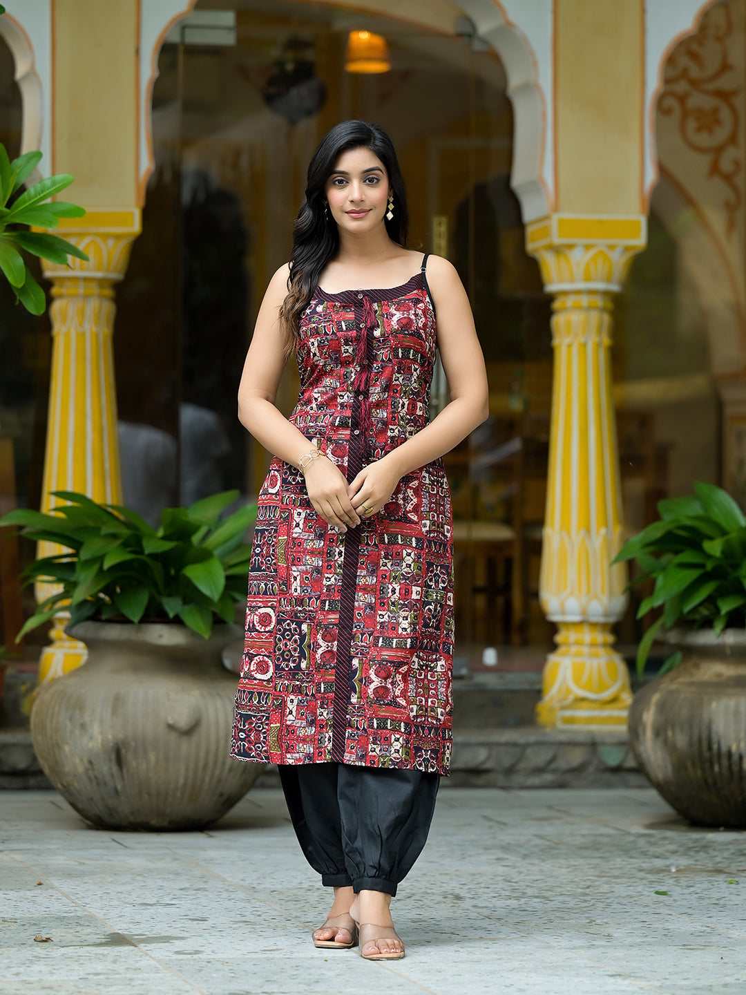 Black Kutch print Kurta - Elganza