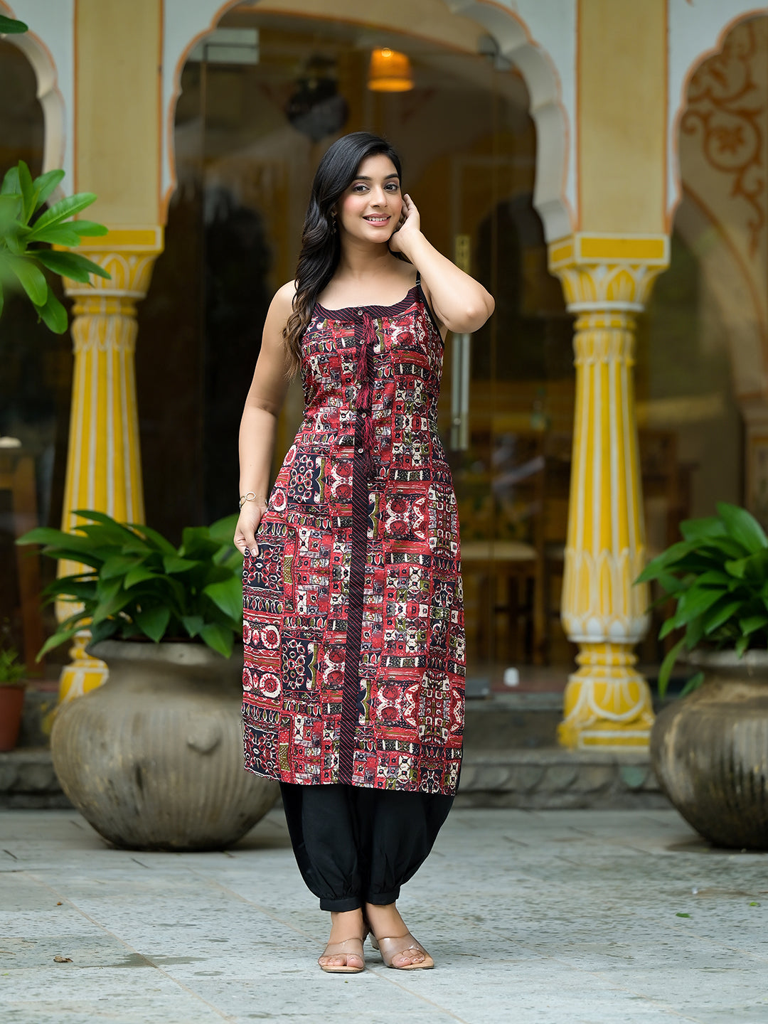 Black Kutch print Kurta - Elganza
