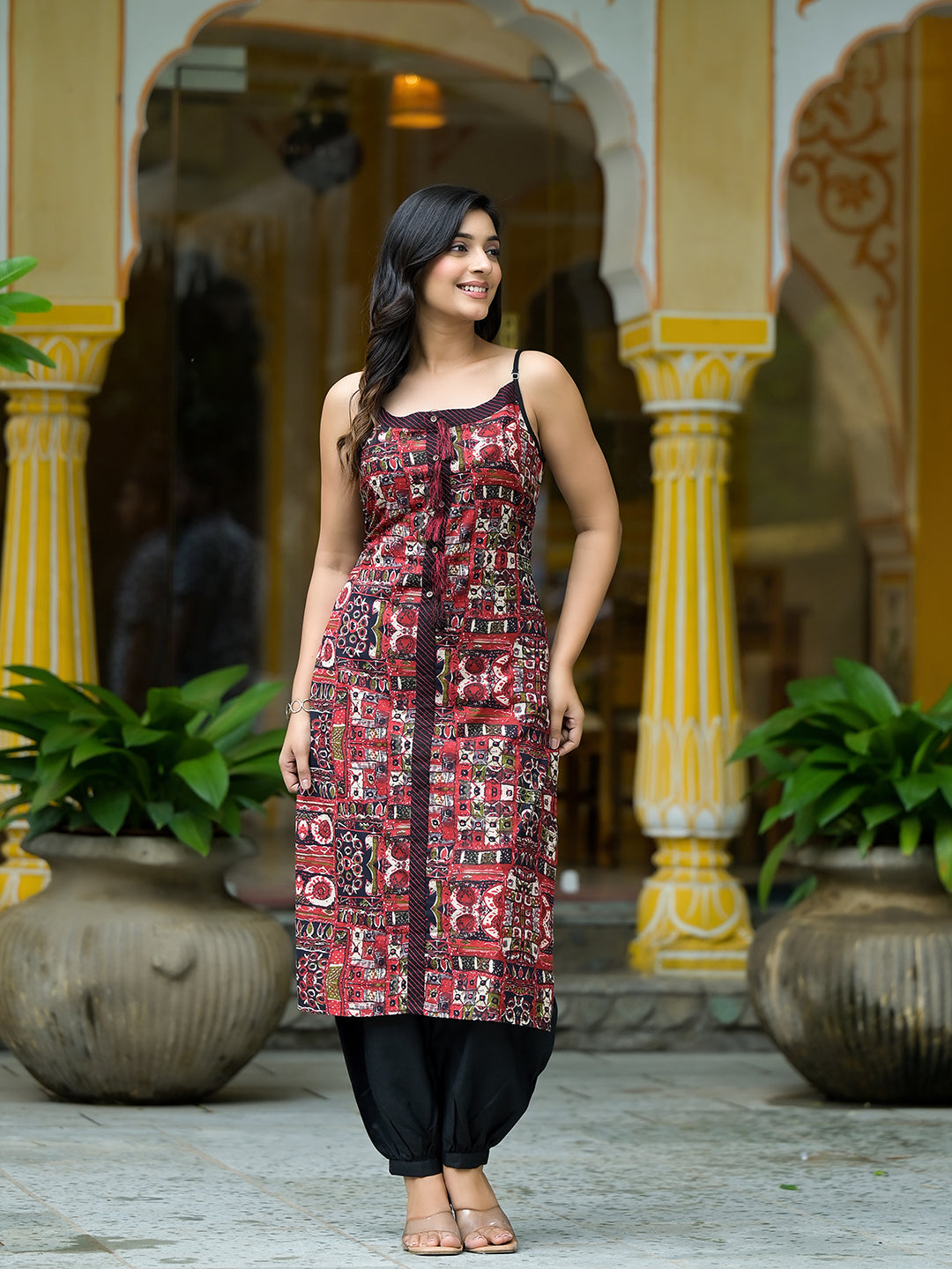 Black Kutch print Kurta - Elganza