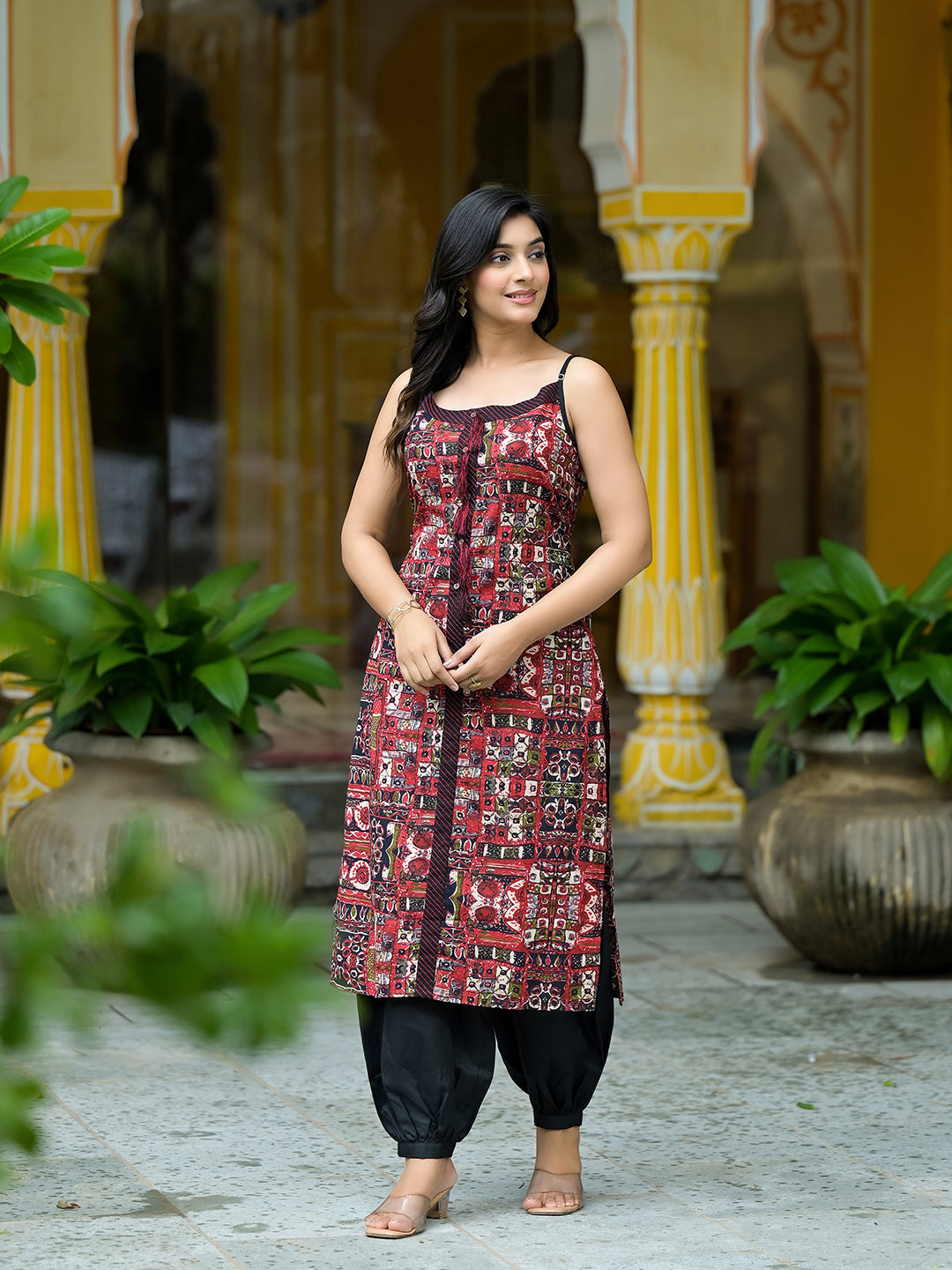 Black Kutch print Kurta - Elganza