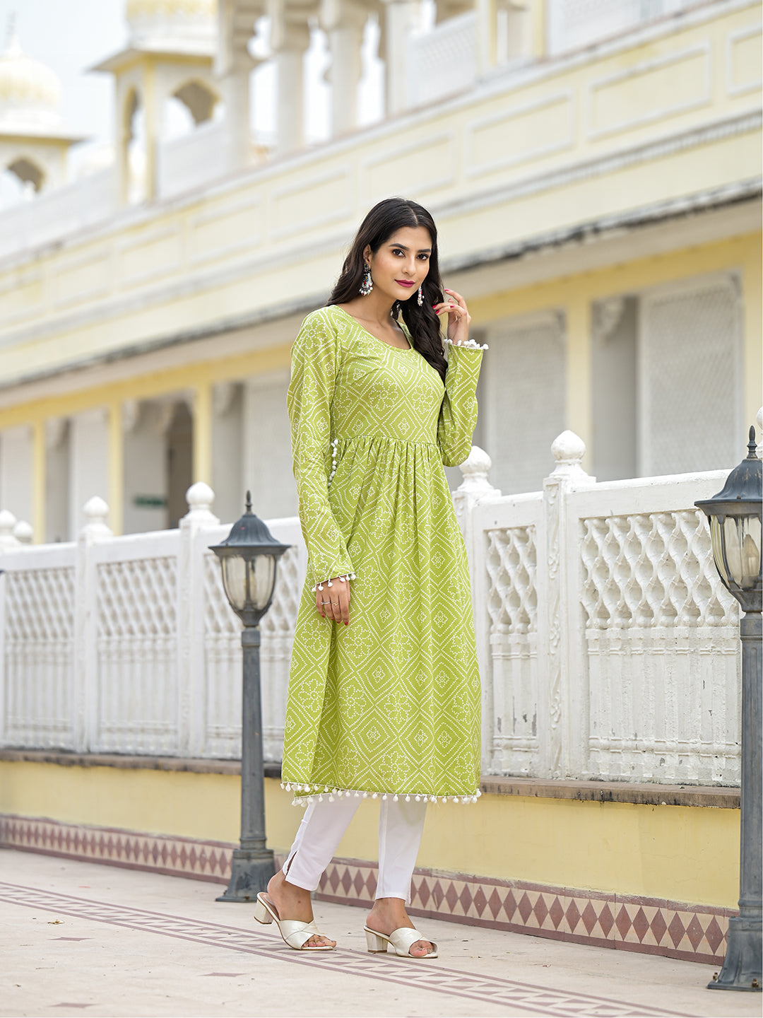 Mehendi Green Nyra Cut Kurta - Elganza