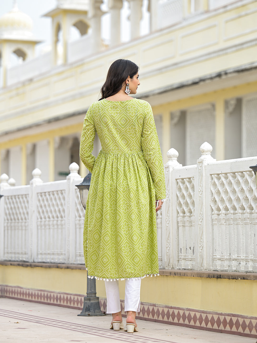 Mehendi Green Nyra Cut Kurta - Elganza