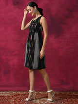 Black Ikat Skater Dress - Elganza