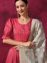Pink Dobby Designed Lehenga Choli With Dupatta - Elganza