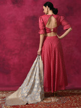 Pink Dobby Designed Lehenga Choli With Dupatta - Elganza