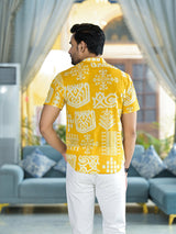 Yellow Tribal Print Shirt - Elganza