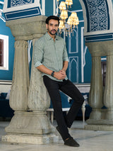 Green Geometric print Shirt - Elganza