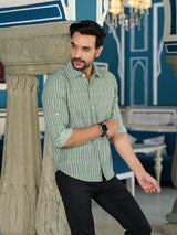 Green Geometric print Shirt - Elganza