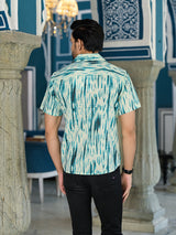 Blue Shibori Print Kantha Shirt - Elganza