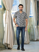 Indigo Batik printed Shirt - Elganza