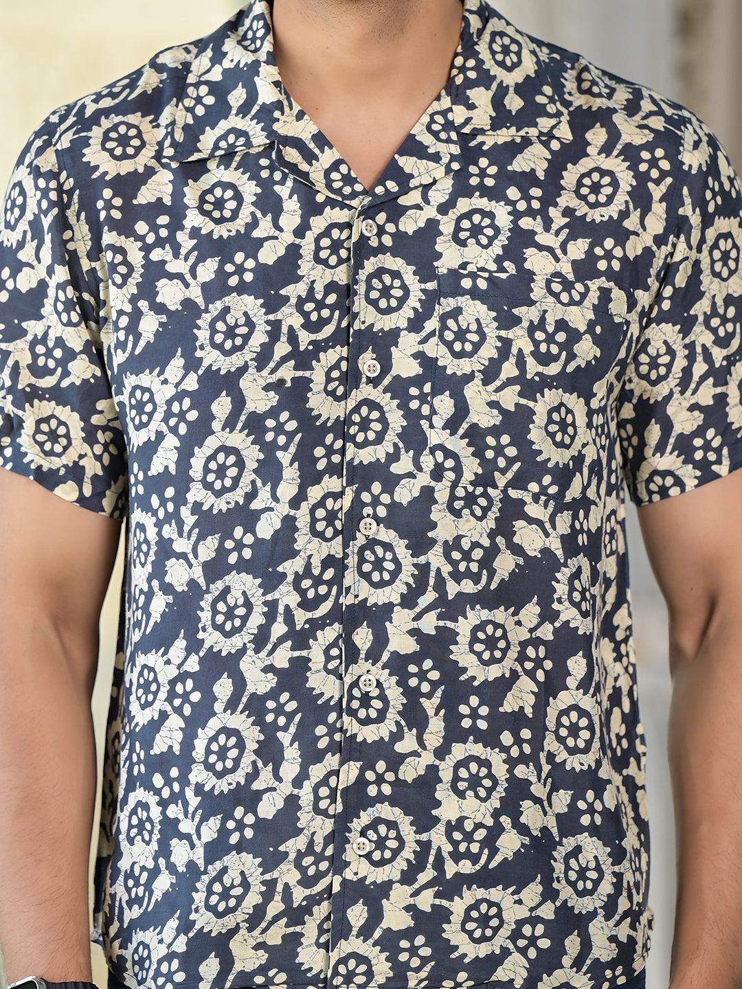 Indigo Batik printed Shirt - Elganza