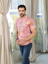 Pink patchwork printed Shirt - Elganza