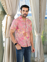Pink patchwork printed Shirt - Elganza
