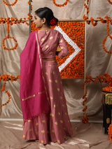 Purple Printed Lehenga Choli With Dupatta
