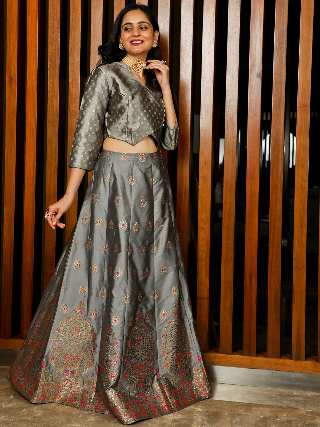 White Block Print Co-Ord Set - Elganza