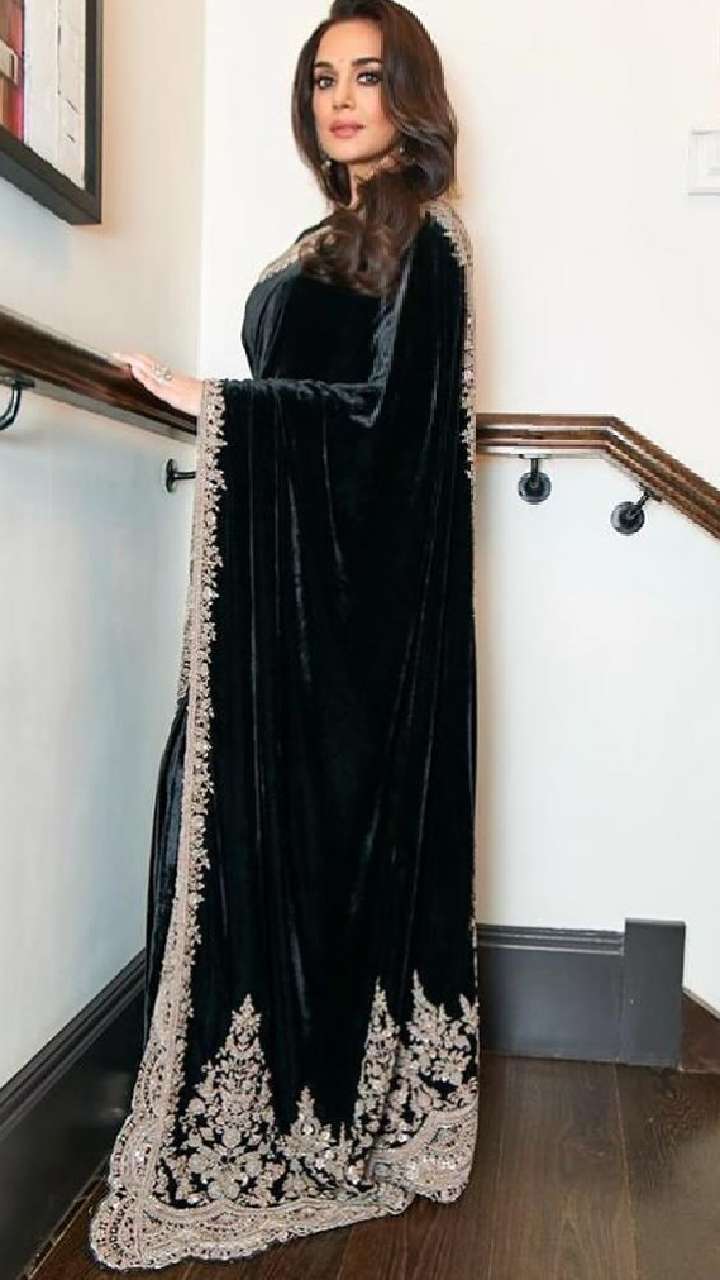 Viscose Velvet Winter Designer Saree with Embroidery & Sequins Work